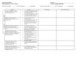United States History Student: Mid Colonial Era &ldquo;I CAN&rdquo; Review