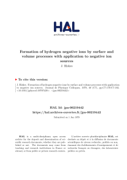 Formation of hydrogen negative ions by surface and - HAL