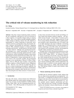 The critical role of volcano monitoring in risk reduction