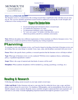 Writing a Literature Review