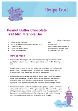 Peanut Butter Chocolate Trail Mix Granola Bar