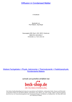 Diffusion in Condensed Matter - Toc - Beck-Shop