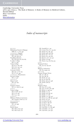 Index of manuscripts - Assets - Cambridge