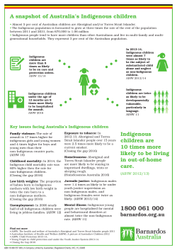 A snapshot of Australia`s Indigenous children Indigenous children