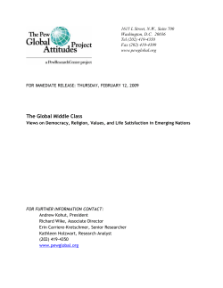 The Global Middle Class Views on Democracy, Religion, Values