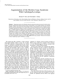 Augmentation of the Restless Legs Syndrome With Carhidopa