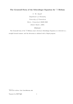 Gronwall Derivation - University of Connecticut