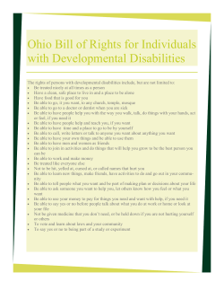 Ohio Bill of Rights for Individuals with Developmental Disabilities