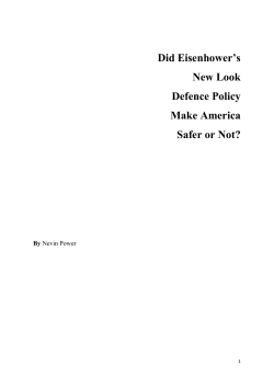 Did Eisenhower`s New Look Defence Policy Make America Safer or