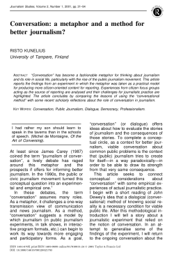 Conversation: a metaphor and a method for better journalism?