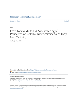 From Pork to Mutton: A Zooarchaeological Perspective