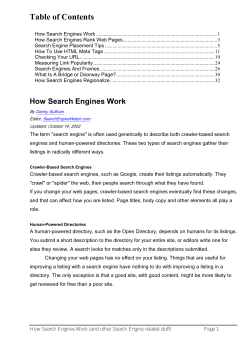How Search Engines Work