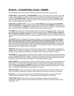 IM Sports - 5 on 5 BASKETBALL Rules
