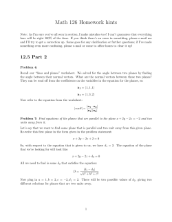 Math 126 Homework hints