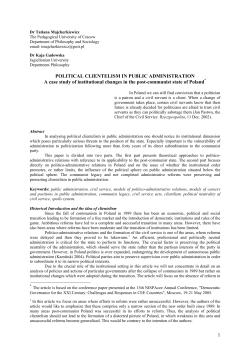 Political Clientelism in Public Administration