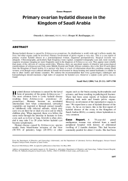 Primary ovarian hydatid disease in the Kingdom of Saudi Arabia