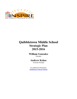 2014-2015 Strategic Plan - Quibbletown Middle School