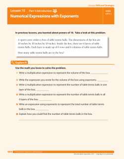 Numerical Expressions with Exponents