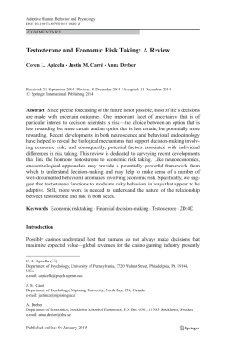 Testosterone and Economic Risk Taking: A Review
