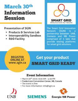 March 30th Information Session - Smart Grid Innovation Network