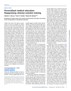 Personalized medical education: Reappraising clinician