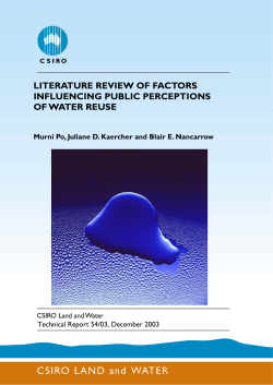 literature review of factors influencing public perceptions of water