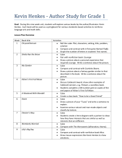 Kevin Henkes - Author Study for Grade 1