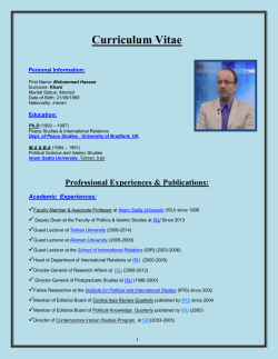 Curriculum Vitae - CEU Institute for Advanced Study