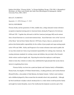 Kathryn Kish Sklar, &ldquo;Florence Kelly,&rdquo; in Women Building Chicago