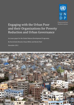 Engaging with the urban poor and their organizations for