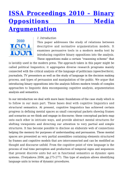 Binary Oppositions In Media Argumentation
