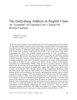The Gettysburg Address in English Class