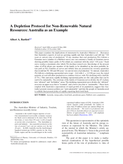 A Depletion Protocol for Non-Renewable Natural Resources