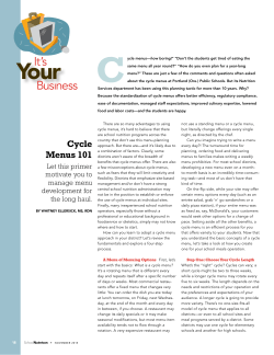 Cycle Menus 101 - School Nutrition Association