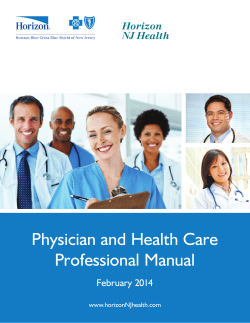 Provider Cover - Horizon NJ Health