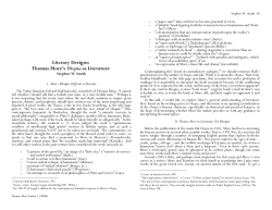 Literary Designs - The Center for Thomas More Studies