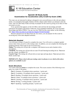 (EA)/Credit by Exam (CBE) - The University of Texas at Austin
