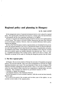 Regional policy and planning in Hungary