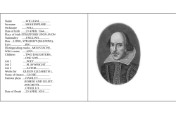 Name .....WILLIAM............... Surname .....SHAKESPEARE