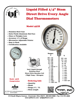 Liquid Filled 1/4&rdquo; Stem Direct Drive Every Angle Dial Thermometers