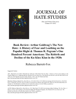 Journal of Hate Studies