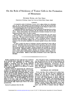 On the Role of Stickiness of Tumor Cells in the