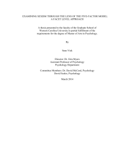 Examining sexism through the lens of the Five-Factor
