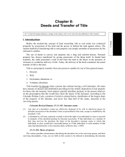 Chapter 8: Deeds and Transfer of Title