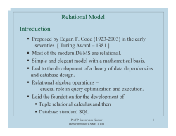 Relational Model Introduction