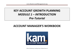 KEY ACCOUNT GROWTH PLANNING MODULE 1