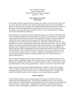 The Unitarian Presidents - Unitarian Universalist Church of Sarasota