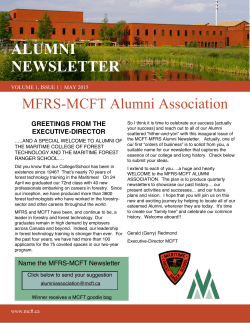 Volume 1, Issue 1 | May 2015 - Maritime College of Forest Technology