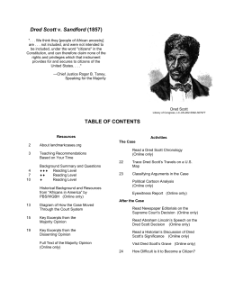 Dred Scott v. Sandford (1857) TABLE OF CONTENTS