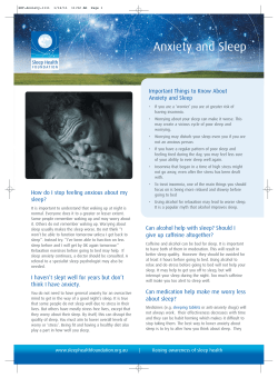 Anxiety and Sleep - Sleep Health Foundation